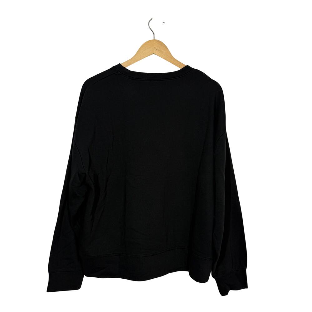 J Crew Party Drinks Embroidered Sweatshirt Women's Size XL Black Knit Preppy NWT - Picture 2 of 8
